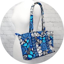 ❤️ Vera Bradley Blue Bayou Mandy Shoulder Bag Blue White Floral - £13.58 GBP