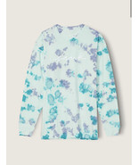 NEW Victoria&#39;s Secret PINK Long Sleeve Campus Tee Shirt XL Blue Glass Ti... - £19.07 GBP