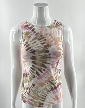 Lands End Tankini Swimsuit Top Womens Size 4 Pink Brown Tie Dye High Neck NEW - £27.69 GBP