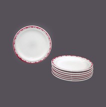 Five Grindley Bordeaux Red Wave bread plates. Duraline hotelware made in England - £79.94 GBP