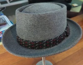 Vintage Gray Resistol Montauk Melorol Fedora Hat w/ Knit Band Brim 2&quot; Si... - £48.71 GBP