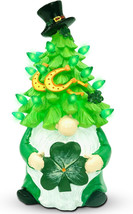 St Patricks Day Ceramic Gnome Tree, Light up St Patricks Day Tabtop Green - £14.78 GBP