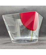 Rare Krosno Glass Bowl, Square, Clear and Red by Anna Grabowska-Szczur, ... - £33.83 GBP