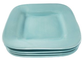 Home American Simplicity Turquoise Aqua Square Salad Plates Set HTF - $56.72