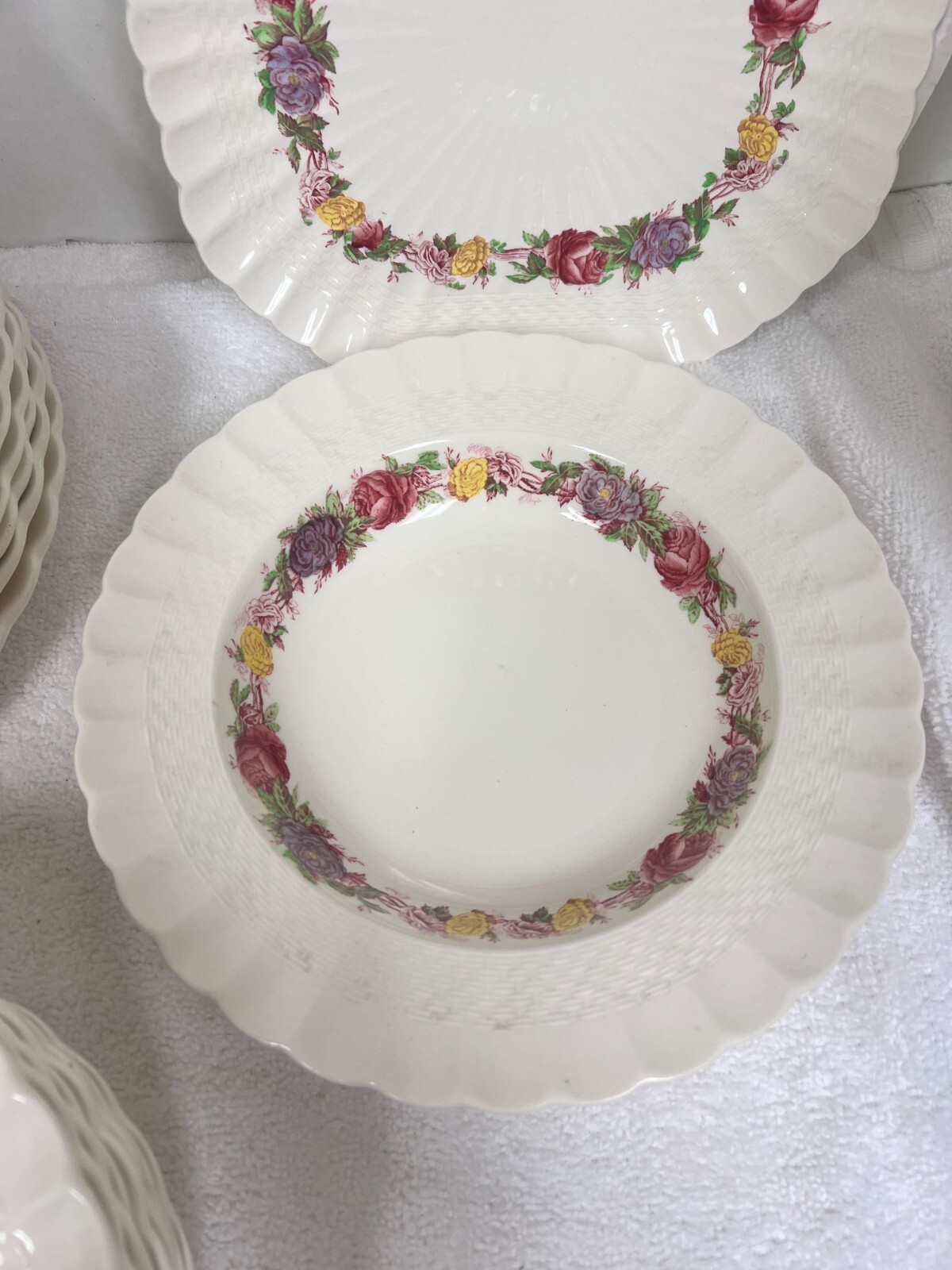 OLD Copeland Spode Rose Briar Basket Weave Rim Item image 11