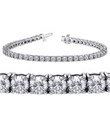 14ct White Gold Diamond Tennis Bracelet 4-Claw 5.30cts 7&quot; Inches - $9,983.86