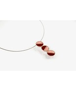 Sterling Silver Pendant - Divided Circles - Pink and Reddish - £44.03 GBP