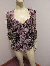 ELIE TAHARI 2 piece Purple Floral Top Camisole 100% Silk sz Med Semi She... - £27.69 GBP