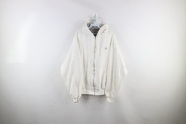 Vtg Champion Mens Large Distressed Classic Logo Full Zip Hoodie Sweatshirt White - £47.43 GBP