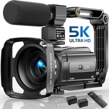 5K Video Camera Camcorder, 48Mp Uhd Wifi Ir Night Vision Vlogging, 2 Batteries - £160.93 GBP