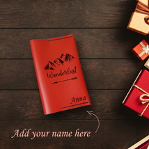 Leather passport cover red wanderlust personalised thumb200