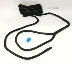 (1) Black Double Braided 3/8&quot; x 20&#39; ft HQ Boat Marine DOCK LINE Mooring ... - £13.39 GBP