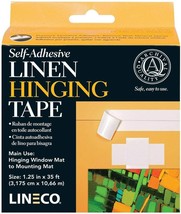 Lineco Self-Adhesive Linen Hinging Tape White 1.25&quot; x 35&#39; L533-1015 Craft Tape - £13.15 GBP