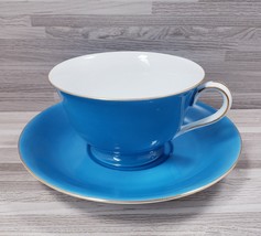 Noritake Blue White Gold Tea Cup and Saucer Set Made in Japan - $26.97