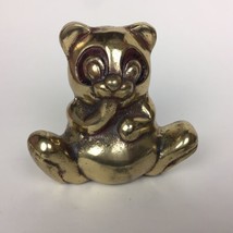 Vintage Solid Brass Panda Bear Figure  Figurine 4” Tall Used - $34.65