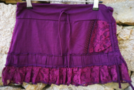 Purple Pixie Micro Mini Skirt Lace Goa Psytrance Festival Fairy Bohemian Small - $35.98