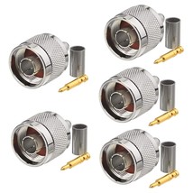 N Male Plug Crimp Rf Connector 50 Ohm For Rg58 Rg142 Lmr195 Cable (5-Pack) - $22.79