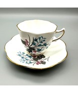 Royal Seagrave Teacup &amp; Saucer Bone China Set Floral Design Gold Trim Vi... - £23.69 GBP