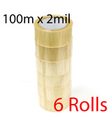 6 Rolls 2&quot; Packing Carton Sealing Tape 100 Meter (110 Yards) Packaging C... - $27.10