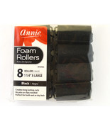 ANNIE X-LARGE 1-1/4&quot; FOAM HAIR ROLLERS - BLACK - 8 PCS. (1064) - $10.85 CAD