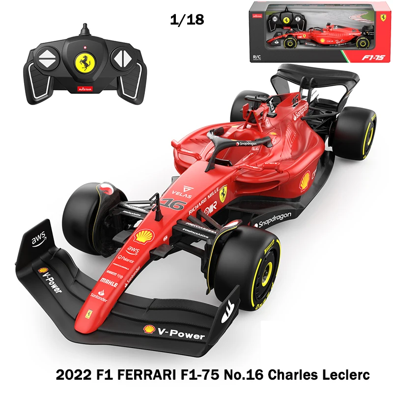 Rastar 2022 F1 Ferrari F1-75 #16 Leclerc Racing RC Cars 1:18 Scale 2.4G Remote - £47.72 GBP