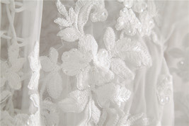 White Lace Crop Tops Wedding Bridal Custom Plus Size Floral Crop Lace Shirts image 4