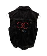 Vintage Y2K Coogi Spellout Black Dark Wash Sleeveless Denim Jeans Vest S... - $3,635.34 MXN