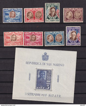 San Marino 1938/47 USA Presidents Roosevelt/Lincoln MNH 15219 - £23.37 GBP