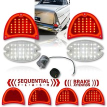 57 Chevy Bel Air Nomad Sequetial LED Tail &amp; Back Up Light Lens w/ Flasher Set - $164.95