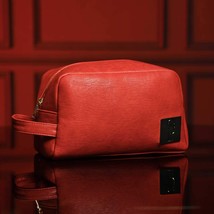 Red Tumbled Leather Toiletry Bag - $68.48