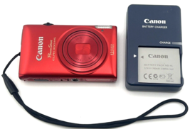 Canon PowerShot ELPH 300 HS 12.1MP Digital Camera RED HD 5X Zoom Bundle Tested - £254.43 GBP