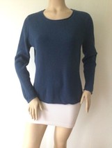 J. Jill Sz. L Blue Long Sleeve  Textured 100% Cotton Pullover Top Sweater - £11.92 GBP