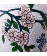 Vintage Textured Floral Hand-Painted 8.25&quot; Ceramic Vase - £24.77 GBP
