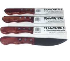 4 Piece Porterhouse 5&quot; Steak Knife Set Tramontina Carbon Stainless Steel - $26.00