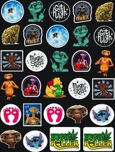 29 Nostalgic Alien E.T. Lilo 420 Weed MJ Dab THC Cool Fun Vinyl Sticker ... - $5.45