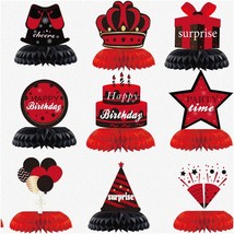 CelebrateLife Red Black Honeycomb Table Decor - Vibrant Birthday Centerpieces fo - $30.68