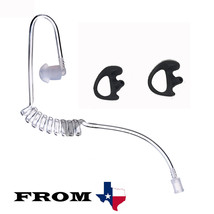 2 Black Right Large earmold Clear Coiled Acoustic Tube Motorola  Mic Headset - $10.88
