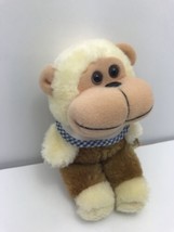 Vintage Commonwealth Plush Monkey With Bib Plush Stuffed Animal Brown Beige - £38.62 GBP