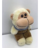 Vintage Commonwealth Plush Monkey With Bib Plush Stuffed Animal Brown Beige - £39.14 GBP