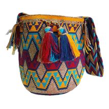 Handmade Wayuu Crochet Tote Bag, Woven Mochila, Colombian Tribal Bag, Be... - $1,753.64 MXN