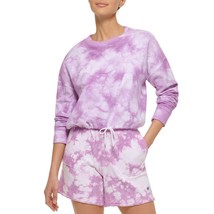 MSRP $70 Dkny Womens Drawstring Hem Tie Dye Pollover Purple Size Large - £21.31 GBP