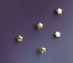 9ct Solid Gold Mini Twinkle Star Stud Earrings  - 9K Au375, small, unisex - £48.61 GBP