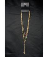 I.N.C Gold-Tone Heart Crystal &amp; Multicolor Charm Layered Lariat Necklace - $15.00