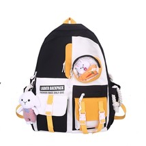 Ack cute trend women s panelled students tote backpacks for girls new female bags large thumb200
