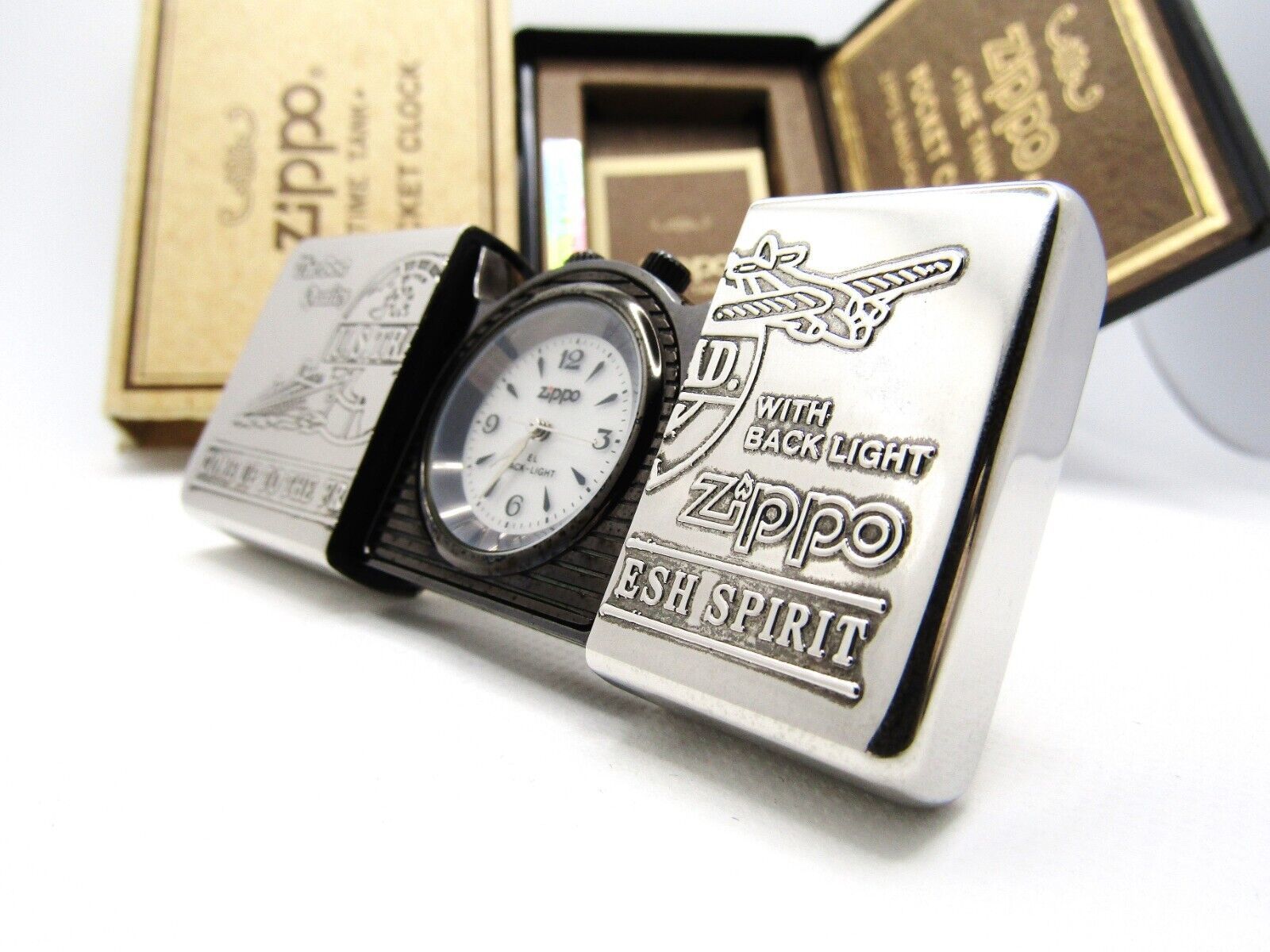 ZIPPO(TIME TANK)【開封のみ、動作OK】POCKET CLOCK