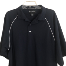 Footjoy Golf Polo Mens Size Large Navy White Piping Raglan Short Sleeved Shirt - £18.33 GBP