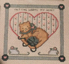 Leisure Arts Cross Stitch Pattern For Needlework Lovers Rocking Horse Cat Knits - $2.99