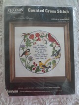 SEALED Janlynn CIRCLE OF SONGBIRDS Cross Stitch KIT #54-18 - 14&quot; x 14&quot; - £9.50 GBP