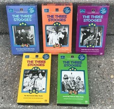 5 Three Stooges VHS Tapes, Checked, Play Fine 3 Episodes on Each Tape - £18.91 GBP