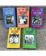 5 Three Stooges VHS Tapes, Checked, Play Fine 3 Episodes on Each Tape - £17.77 GBP